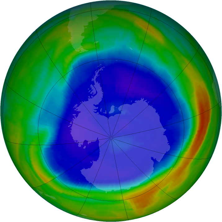 Antarctic ozone map for 10 September 1998